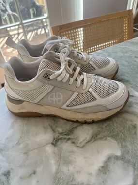 Anine Bing White Mesh Sport Sneakers
